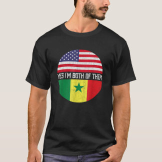 Half American Half Senegalese USA Flag Family Heri T-Shirt