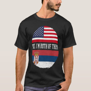 Half American Half Serbian USA Flag Serbia Heritag T-Shirt