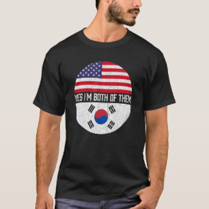 Half American Half South Korean Usa Flag Family He T-Shirt