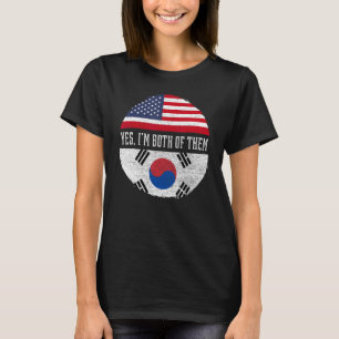 Half American Half South Korean USA Flag South Kor T-Shirt