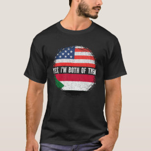 Half American Half Sudanese USA Flag Sudan T-Shirt