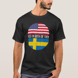 Half American Half Swedish Usa Flag Family Heritag T-Shirt