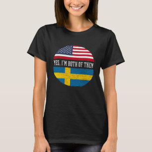Half American Half Swedish USA Flag Sweden Heritag T-Shirt