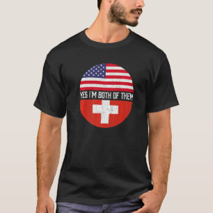 Half American Half Swiss Usa Flag Family Heritage T-Shirt