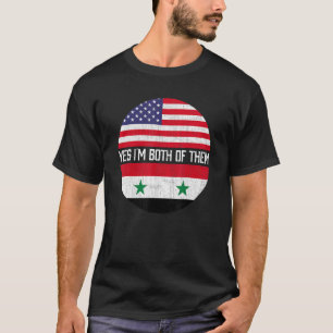 Half American Half Syrian Usa Flag Family Heritage T-Shirt