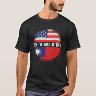 Half American Half Taiwanese USA Flag Taiwan T-Shirt