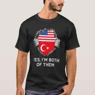 Half American Half Turkish USA Turkey Flag Mens Wo T-Shirt