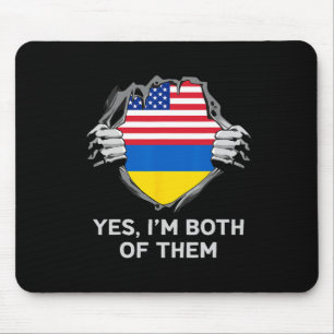 Half American Half Ukrainian Usa Ukraine Flag Mens Mouse Mat