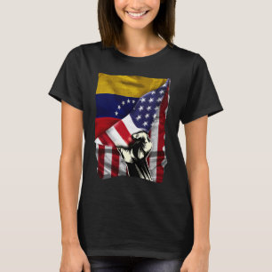 Half American Half Venezuelan ROOTS USA Flag Venez T-Shirt