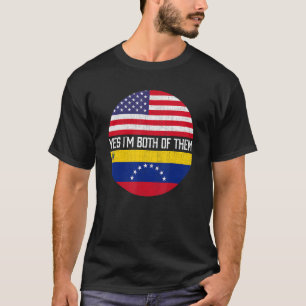 Half American Half Venezuelan Usa Flag Family Heri T-Shirt