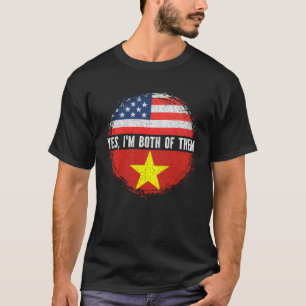 Half American Half Vietnamese USA Flag Vietnam  T-Shirt