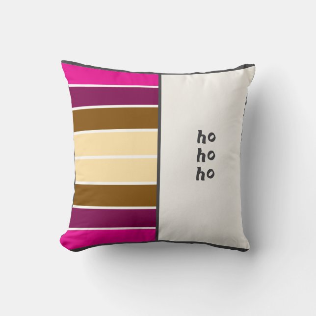 Half and Half, Text and Stripes Cushion (Front)