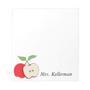 Half Apple Add Name 5.5 x 6 Notepad