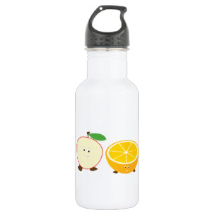 Half apple and half orange characters 532 ml water bottle