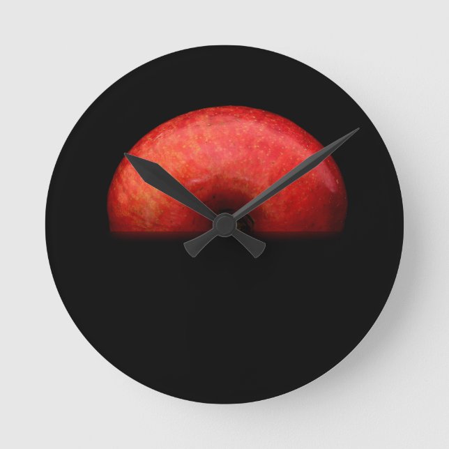 Half Apple Portrait Art Photograph - So Cool Round Clock (Front)