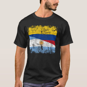 Half Argentinian Colombian Flag Argentina Colombia T-Shirt