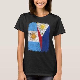 Half Argentinian Half Filipino Flag Heritage Pride T-Shirt