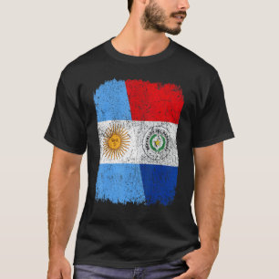 Half Argentinian Half Paraguayan Flag Heritage Pri T-Shirt