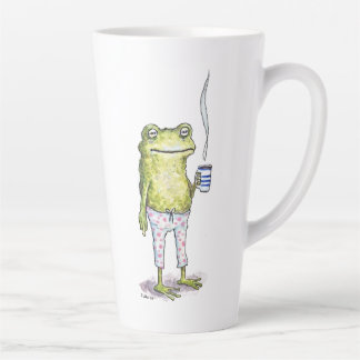 Half Asleep In Frog Pajamas Latte Mug