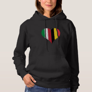 Half Belgian Half Italian A Belgium Italy Flag in  Hoodie
