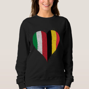 Half Belgian Half Italian A Belgium Italy Flag in Sweatshirt