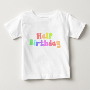 Half Birthday 1/2 Birthday Milestone Retro 70's Baby T-Shirt