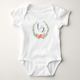Half Birthday with Floral Wreath Baby Bodysuit