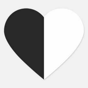 Half Black And Half White Middle Customise This Heart Sticker