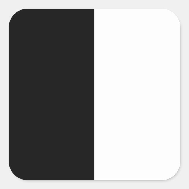 Half Black And Half White Middle Customise This Square Sticker (Front)
