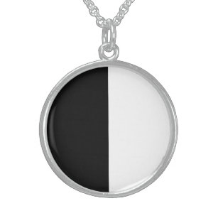 Half Black And Half White Middle Customise This Sterling Silver Necklace