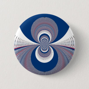 Half Blue 6 Cm Round Badge