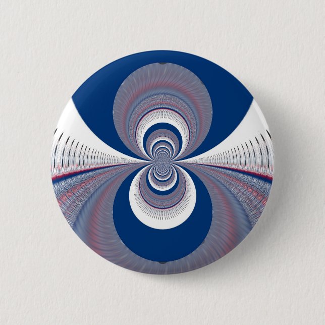Half Blue 6 Cm Round Badge (Front)