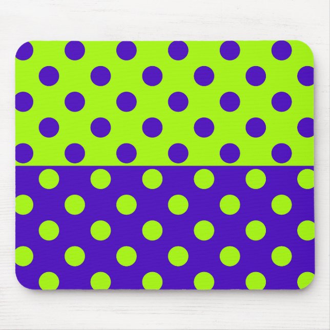 Half Blue and Green Polka Dots   Mouse Mat (Front)