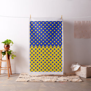 Half Blue and Yellow Polka Dots Fabric