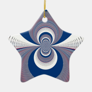Half Blue Ceramic Tree Decoration