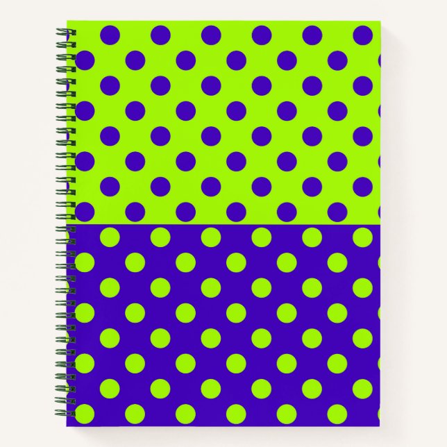 Half Blue Green Polka Dots Pattern Design  Notebook (Front)