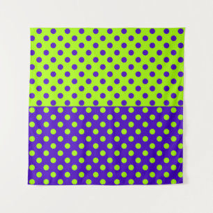 Half Blue Green Polka Dots Pattern Design Tapestry