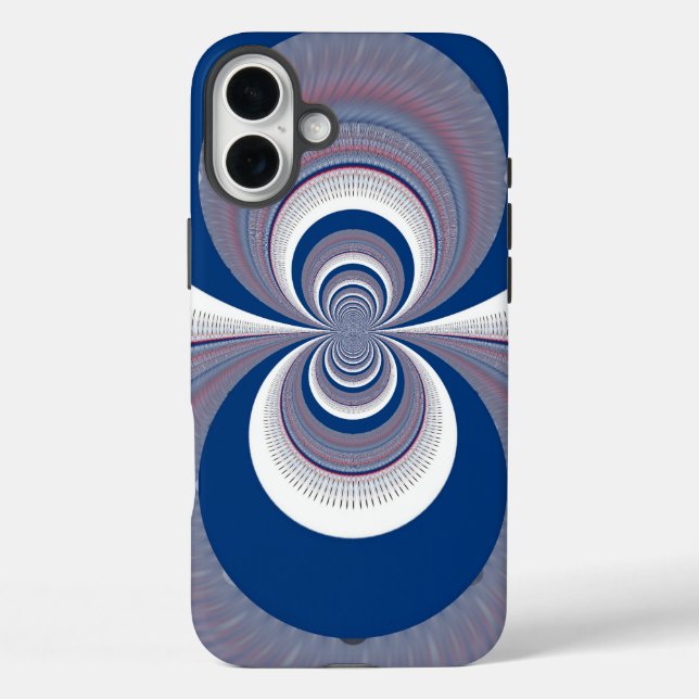 Half Blue Kaleidoscope Art Design Case-Mate iPhone Case (Back)