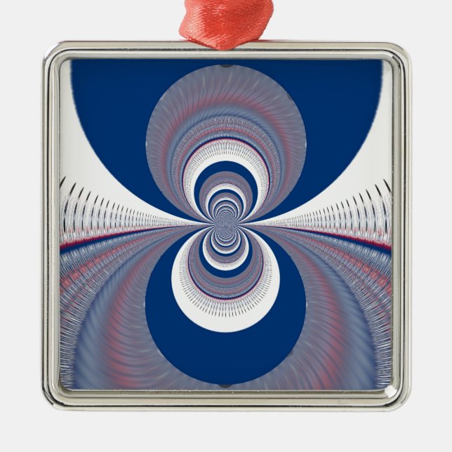 Half Blue Metal Tree Decoration (Front)