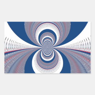 Half Blue Rectangular Sticker