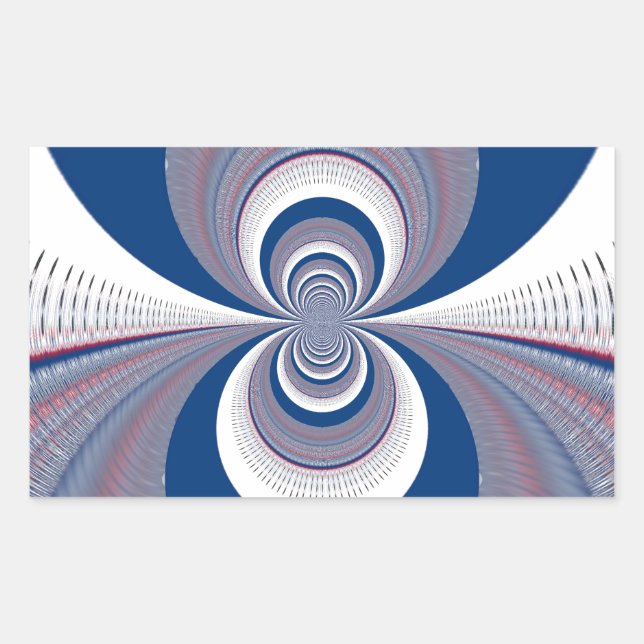 Half Blue Rectangular Sticker (Front)