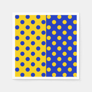 Half Blue Yellow Polka Dots Pattern Design  Napkin