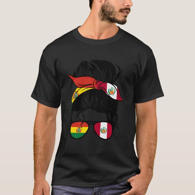 Half Bolivian Half Peruvian Mix Bolivia And Peru R T-Shirt (Front)