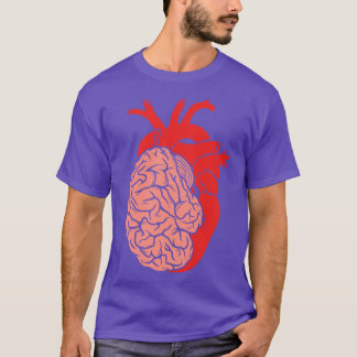 Half Brain Half Heart Organ Anatomy Science  T-Shirt