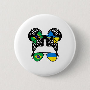 Half Brazilian Half Ukrainian Girl Brazil Kids 6 Cm Round Badge