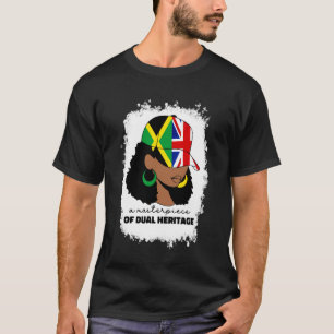 Half Britain and Jamaican British UK Jamaica Flag T-Shirt
