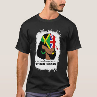 Half Britain and Jamaican British UK Jamaica Flag  T-Shirt