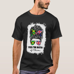 Half Britain and Jamaican British UK Jamaica Flag T-Shirt