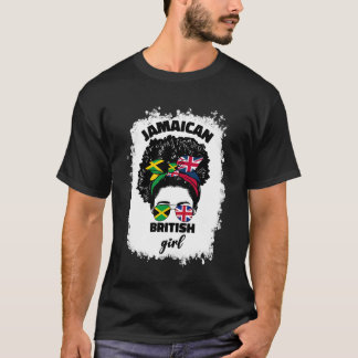 Half Britain and Jamaican British UK Jamaica Flag T-Shirt