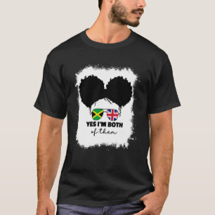 Half Britain and Jamaican British UK Jamaica Flag T-Shirt